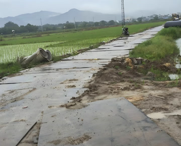 临时道路搭建（2*4米钢板）